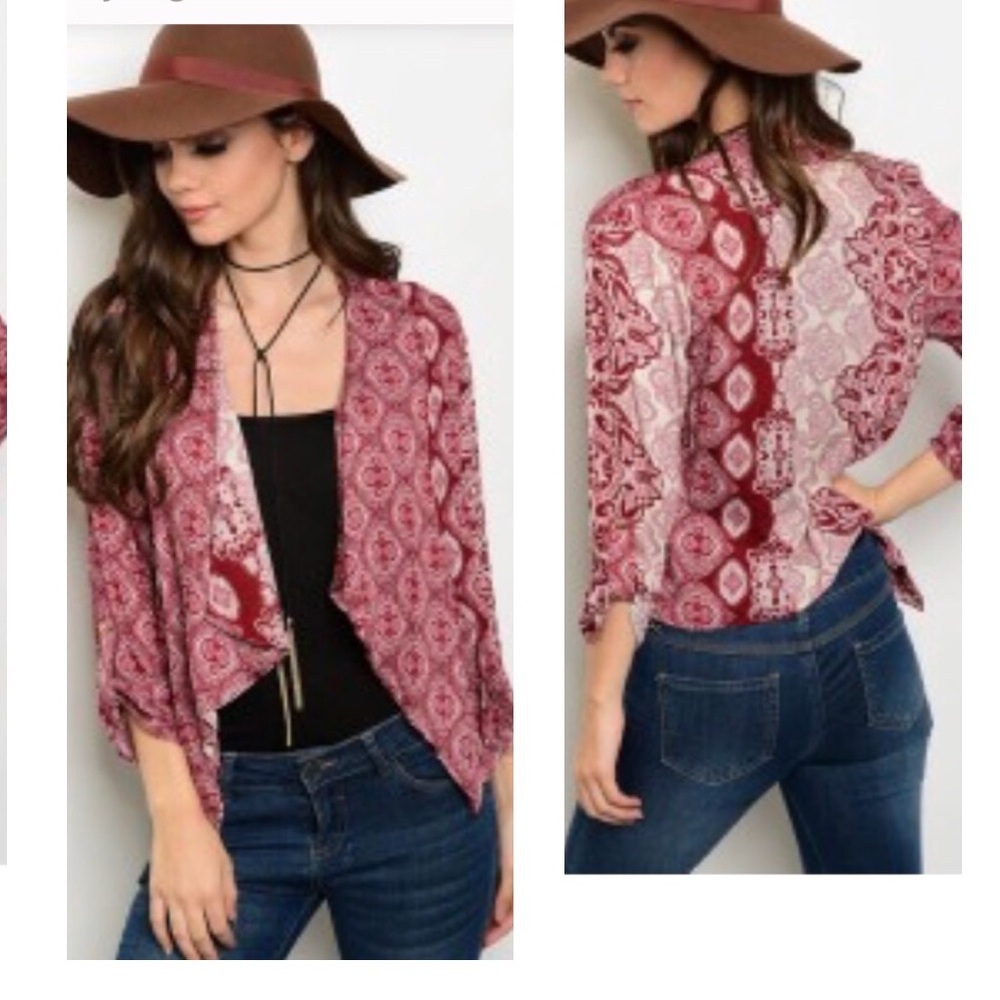☕️ Red Hip Length Cardigan 🤩 Sale